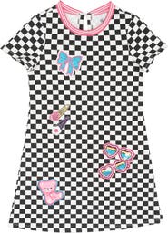 Rare Editions Kids' Appliquéd Checkered Dress