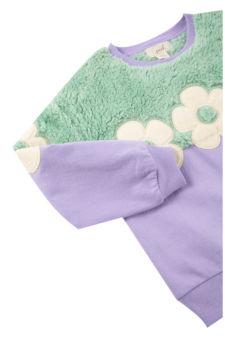 Kids' Two-Tone Floral Sweatshirt, Alternate, color, MULTI
