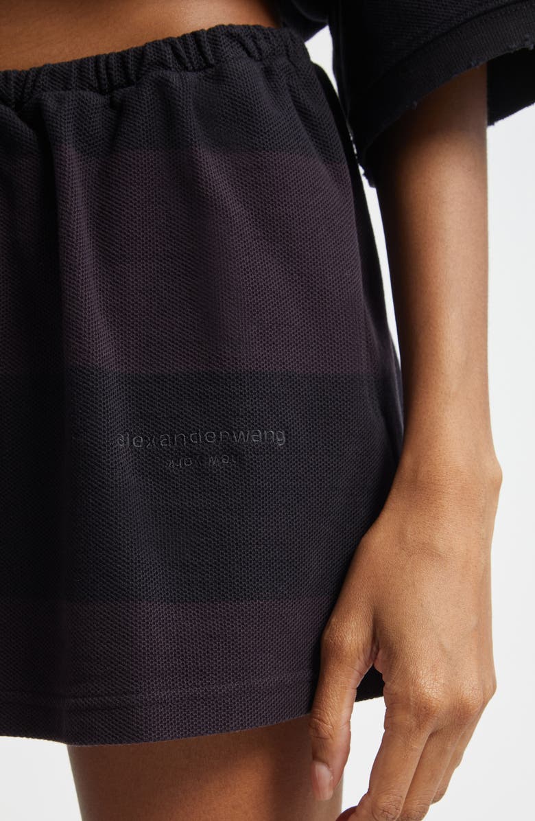 Alexander Wang Deconstructed Polo Miniskort, Alternate, color, Black Overdyed Stripe