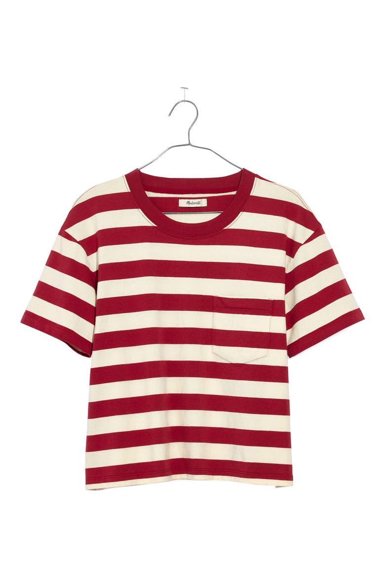 Stripe Easy Crop Tee, Alternate, color, CRIMSON
