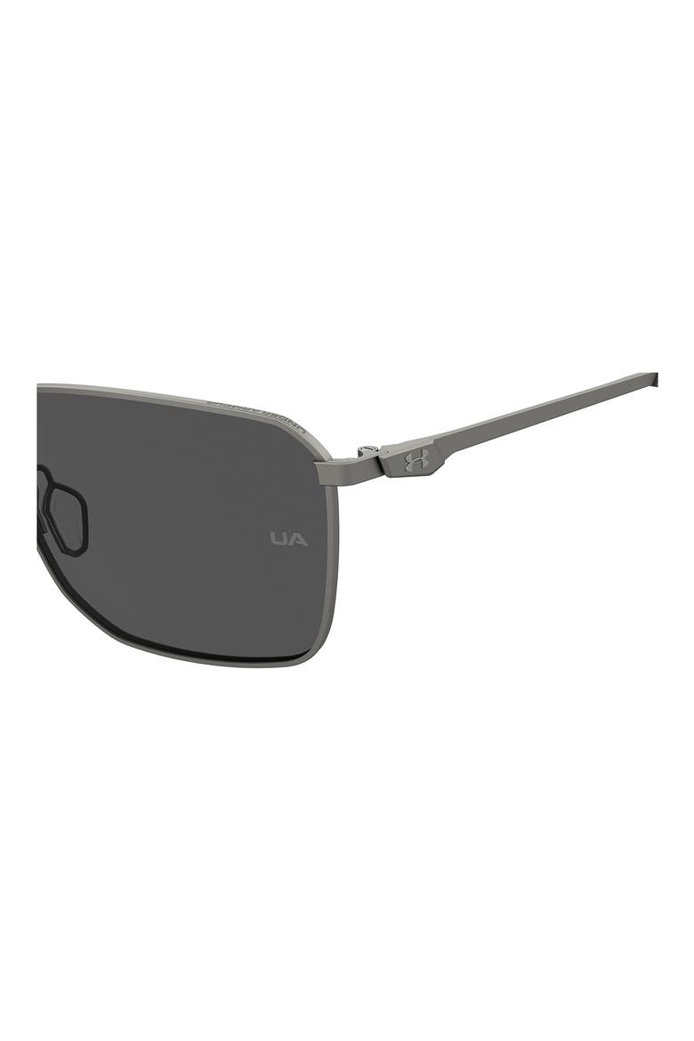 58mm Rectangular Sunglasses, Alternate, color, DARK RUTHENIUM