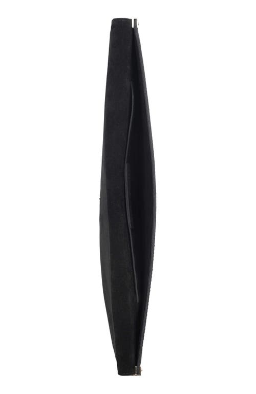 Jeffrey Campbell Halo-c Leather Clutch In Black Satin