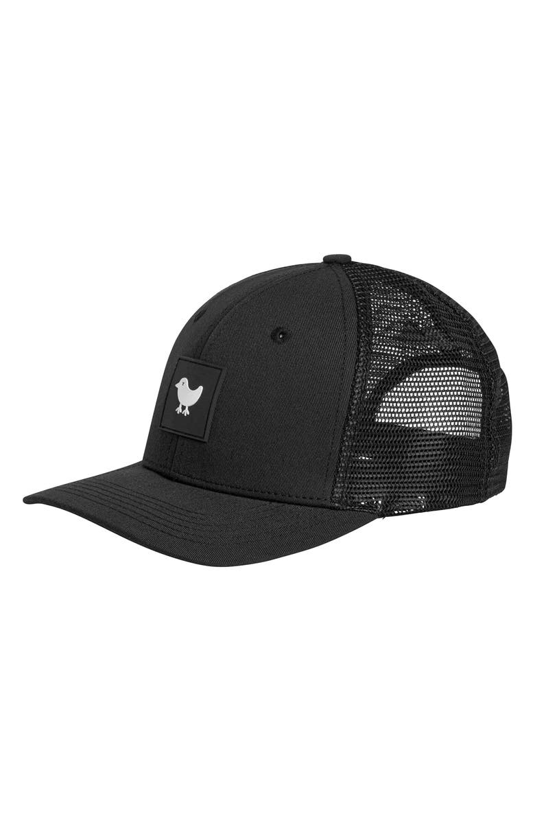 Bad Birdie Logo Trucker Hat, Alternate, color, Black/White