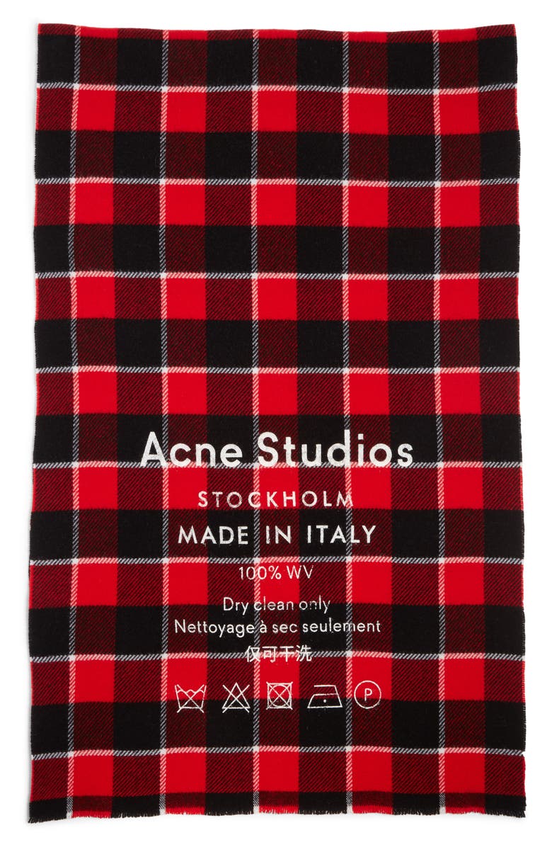 Acne Studios Cassiar Check Scarf, Main, color,