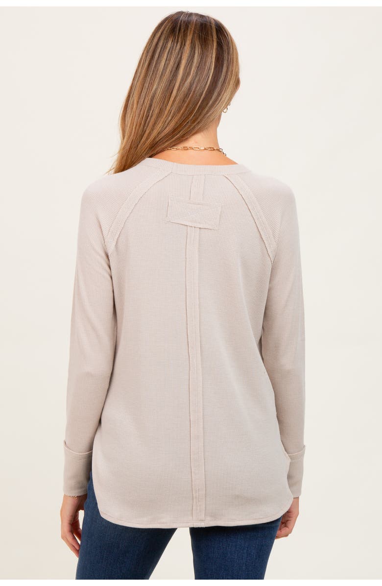 PinkBlush Baby Waffle Knit Long Sleeve Top, Alternate, color, Beige