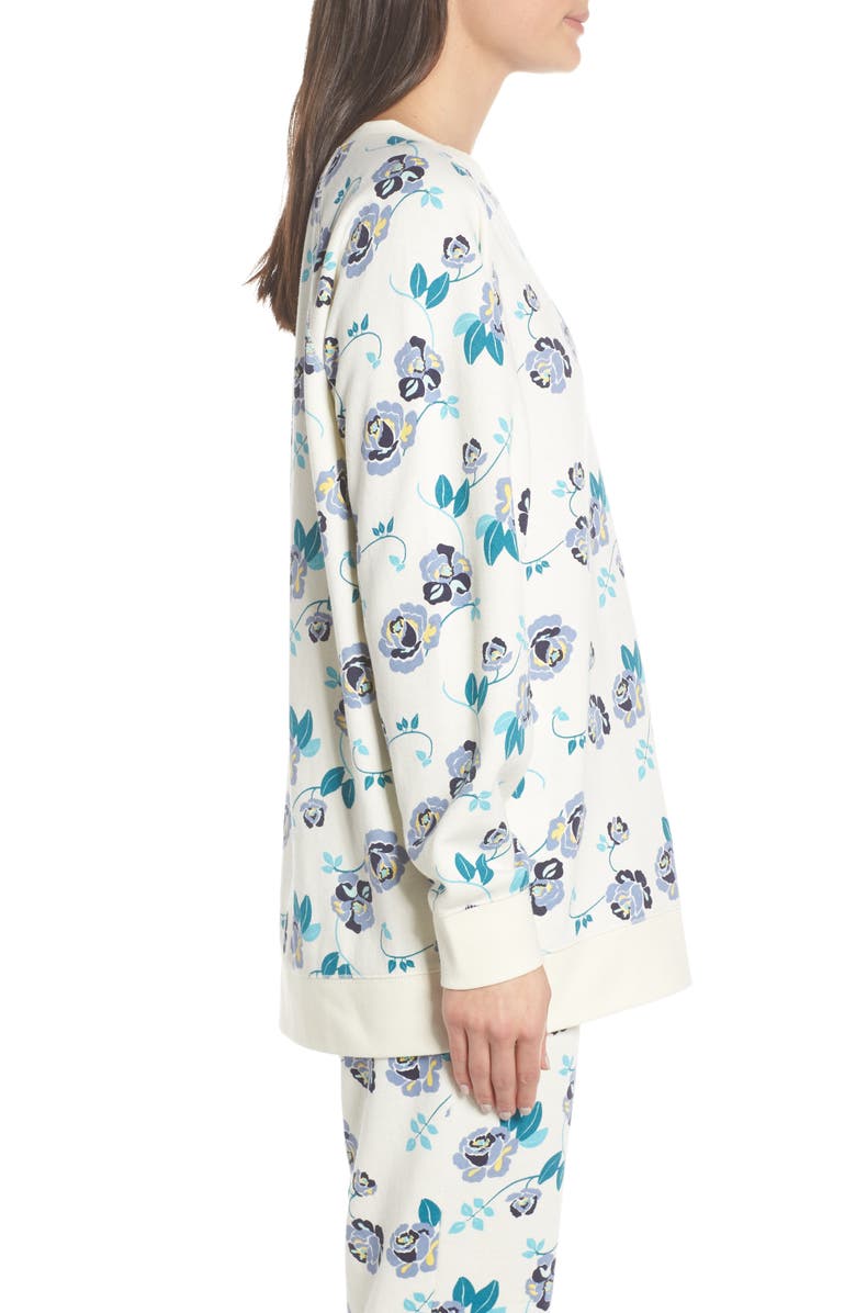 Make + Model Easy Sweatshirt, Alternate, color, Ivory Egret Russian Bloom