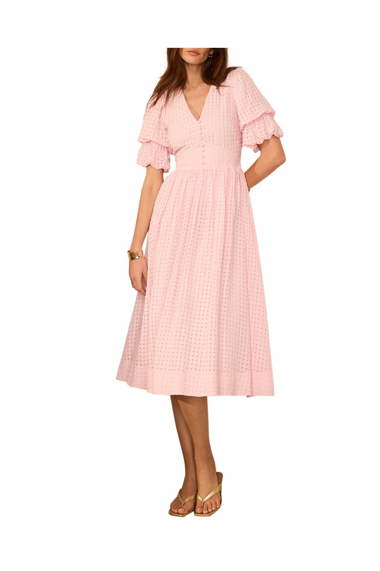 Checked Midi Dress, Main, color, Pink