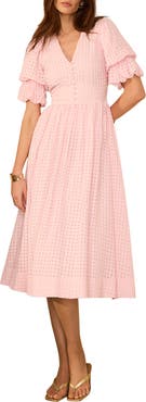 MINT VELVET Checked Midi Dress