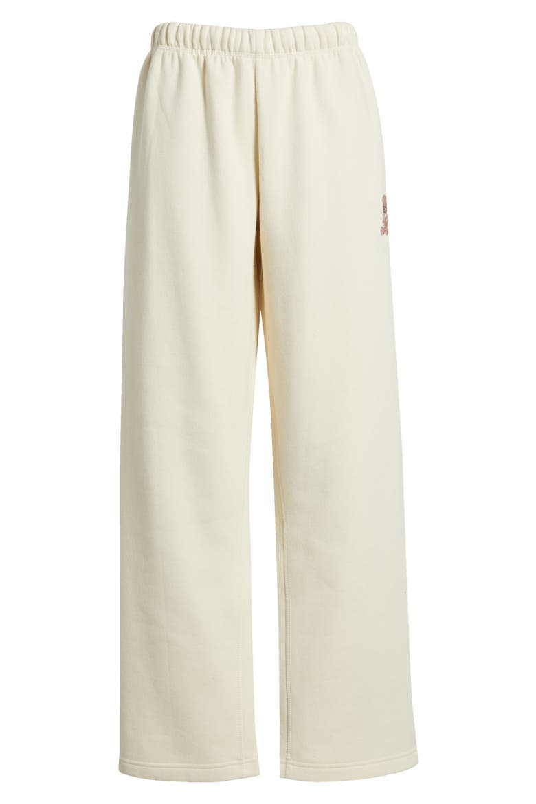 Camp3y Teddy Bear Embroidered Graphic Sweatpants, Alternate, color, CREAM