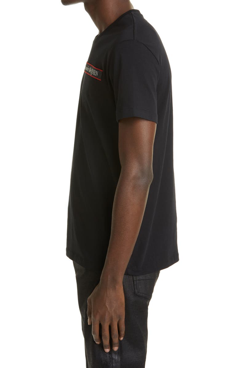 McQueen Alexander McQueen Logo Tape Cotton T-Shirt, Alternate, color, 