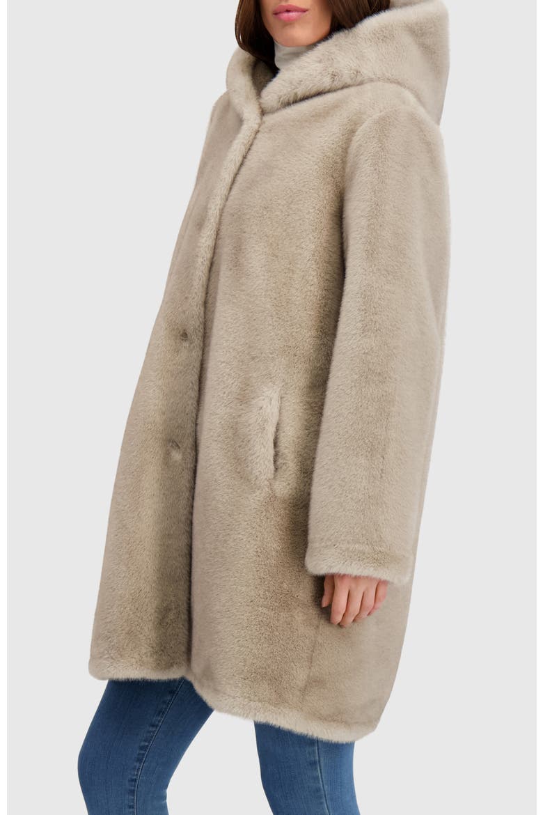 Fur-Free Mink (Faux Fur) Parka, Reversible, Alternate, color, SILVER BLUE/BLACK