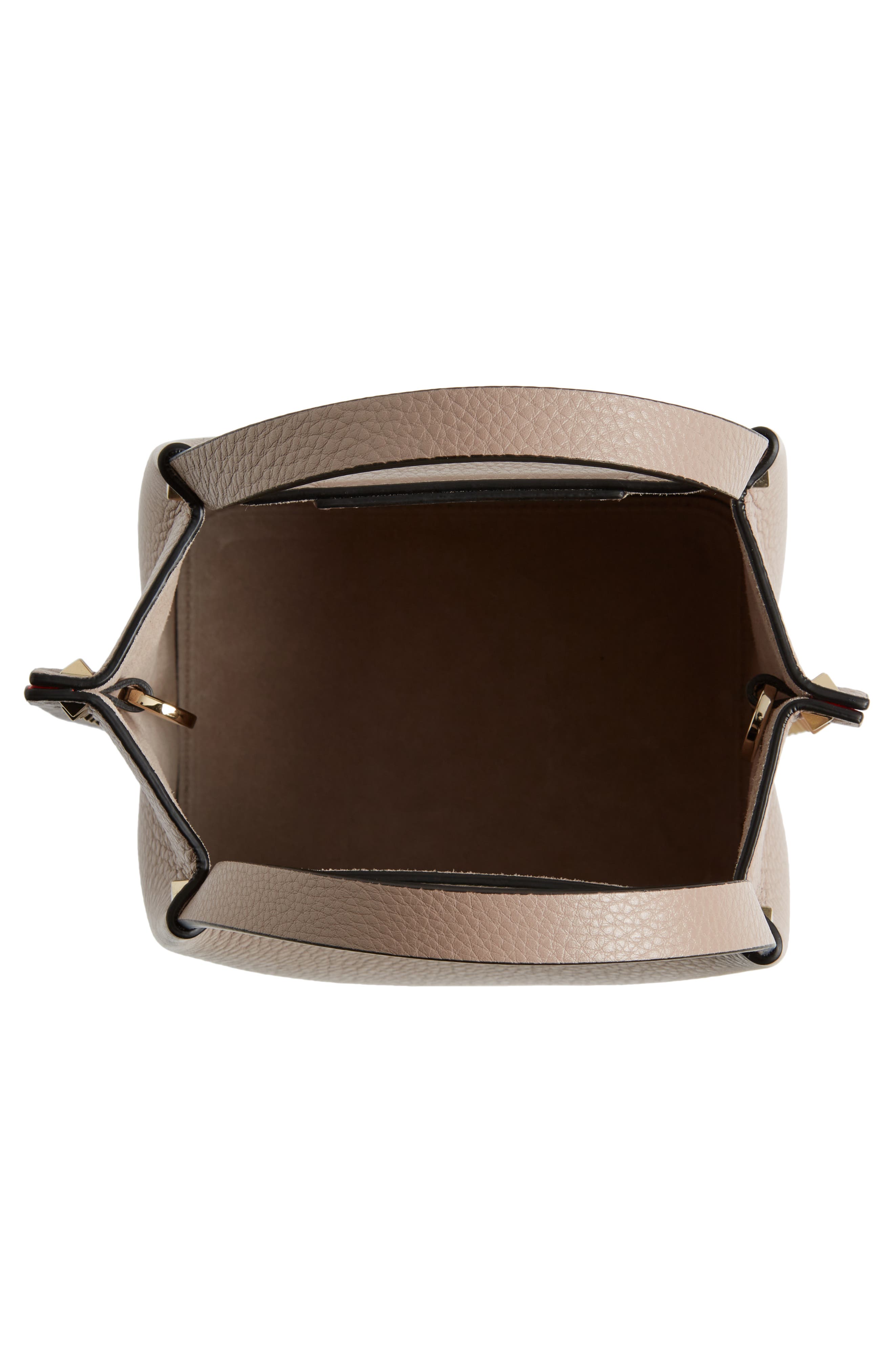 Small Rockstud Leather Tote, Alternate, color, POUDRE