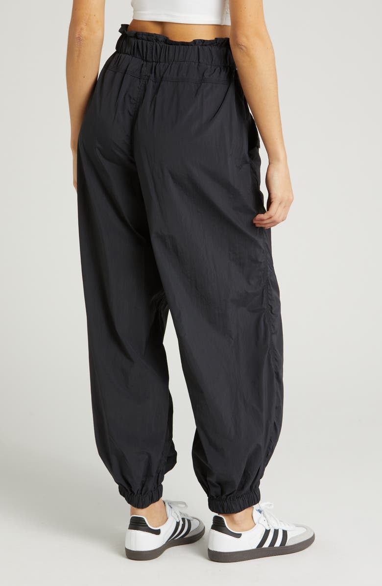 Free People FP Movement Paperbag Waist Pants, Alternate, color, Black