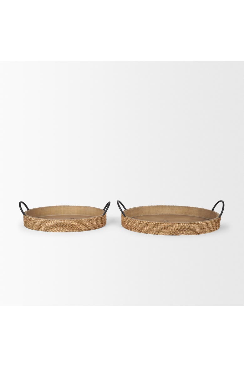 Wheaton Jute Serving Trays, Alternate, color, Brown