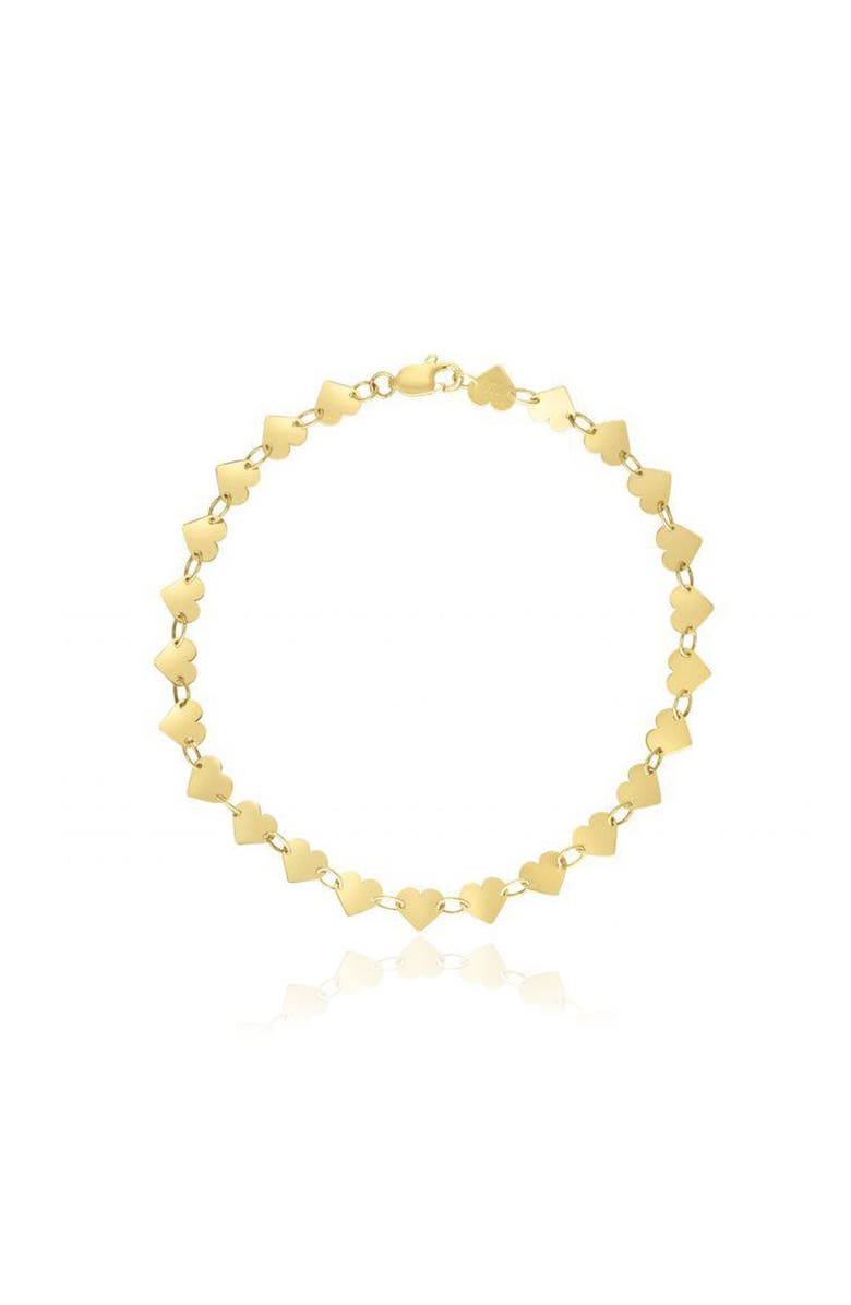The Lovery Fine Jewelry Gold Mirrored Heart Bracelet, Main, color, 