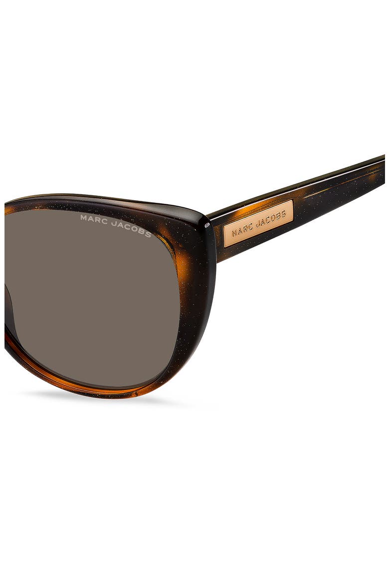 54mm Rounded Cat Eye Sunglasses, Alternate, color, HAVANA GLITTER