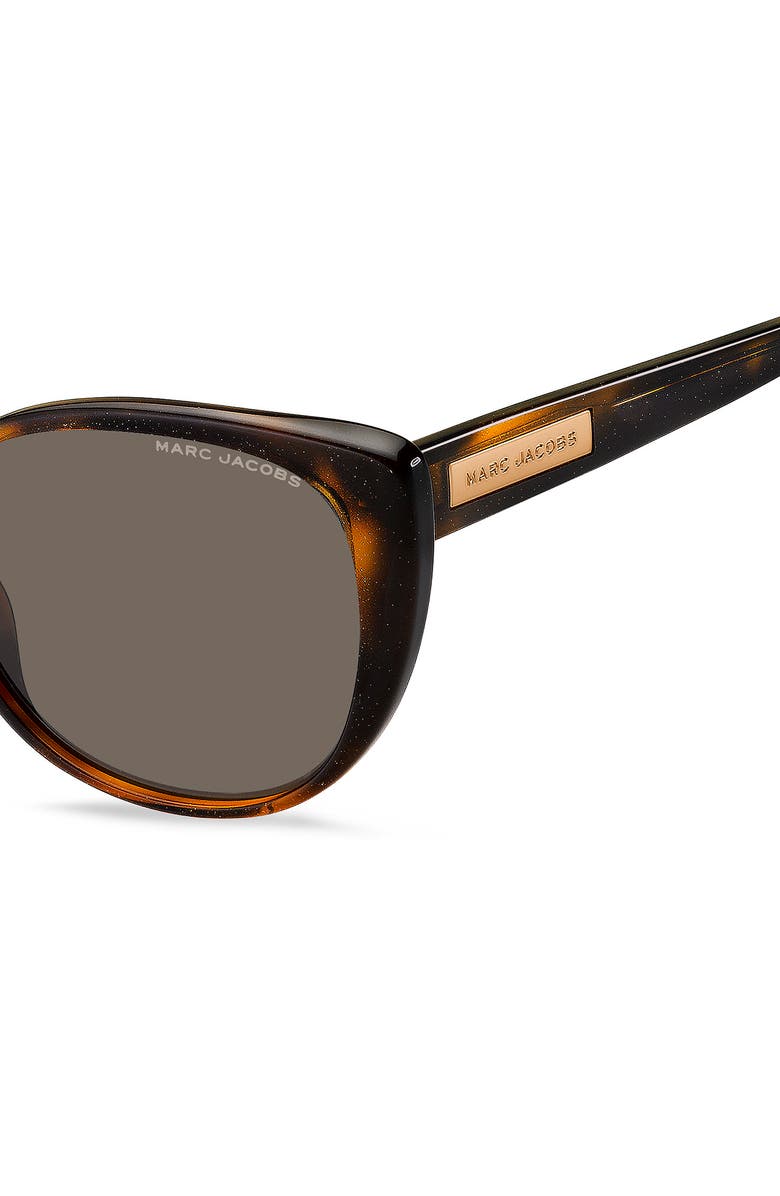 The Marc Jacobs 54mm Rounded Cat Eye Sunglasses, Alternate, color, Havana Glitter