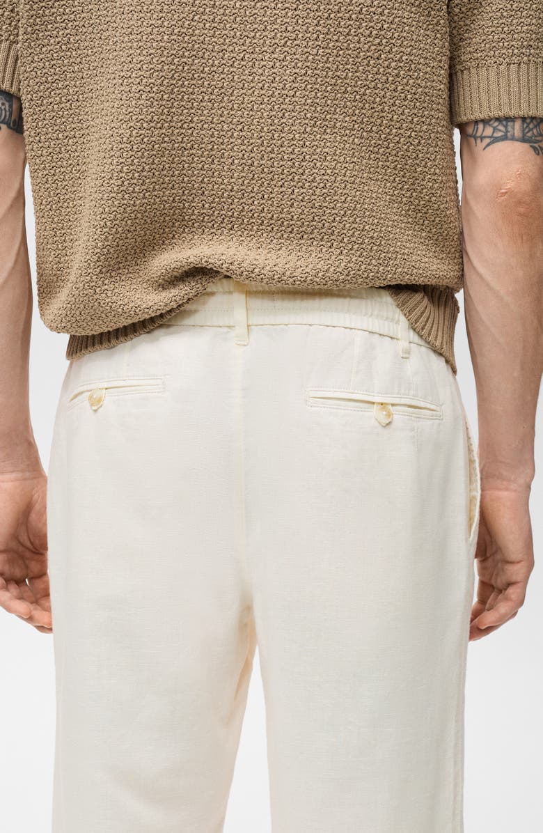 MANGO Slim Fit Linen & Cotton Drawstring Pants, Alternate, color,