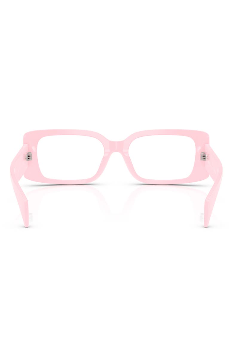 Versace 53mm Rectangular Optical Glasses, Alternate, color, Pink
