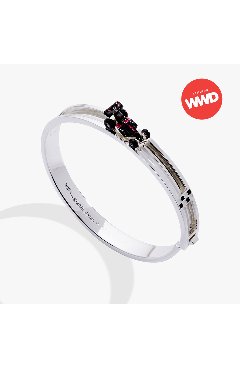 Alex and Ani Hot Wheels Moveable Racecar Hinge Bangle, Main, color, Silver