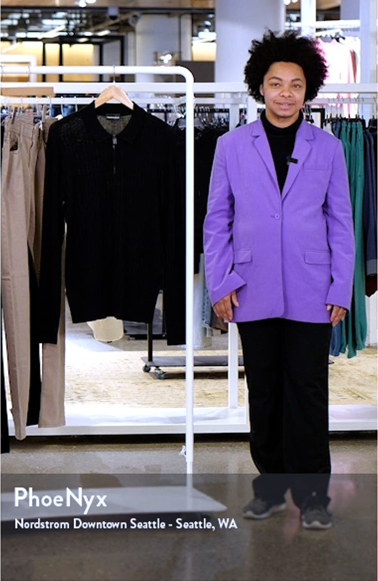 Virgin Wool Rib Quarter Zip Sweater, sales video thumbnail