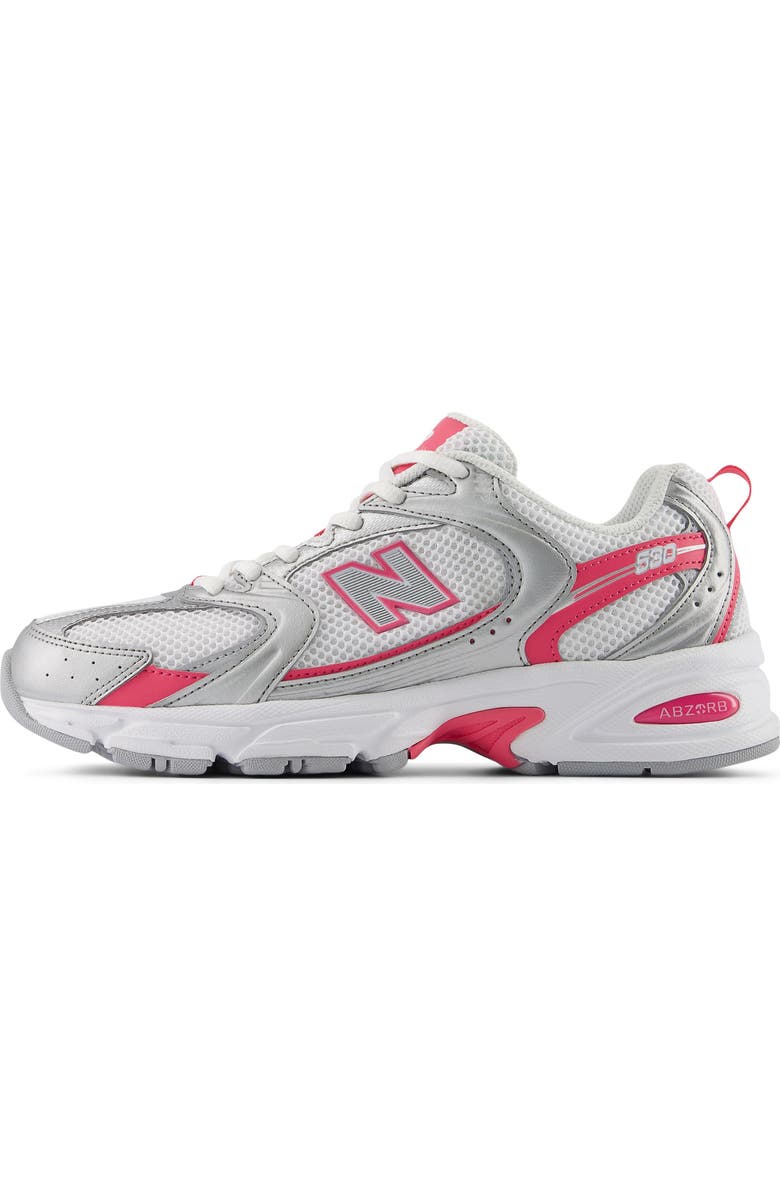 New Balance Gender Inclusive 530 Sneaker, Alternate, color, Silver Metallic/ Dragon Berry