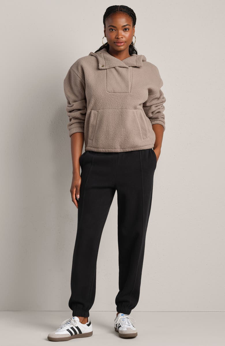 Rhone Aloft Fleece Hoodie, Alternate, color, Foggy Taupe