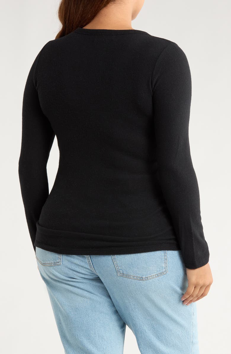 Renee C Long Sleeve Brushed Knit Top, Alternate, color, Black