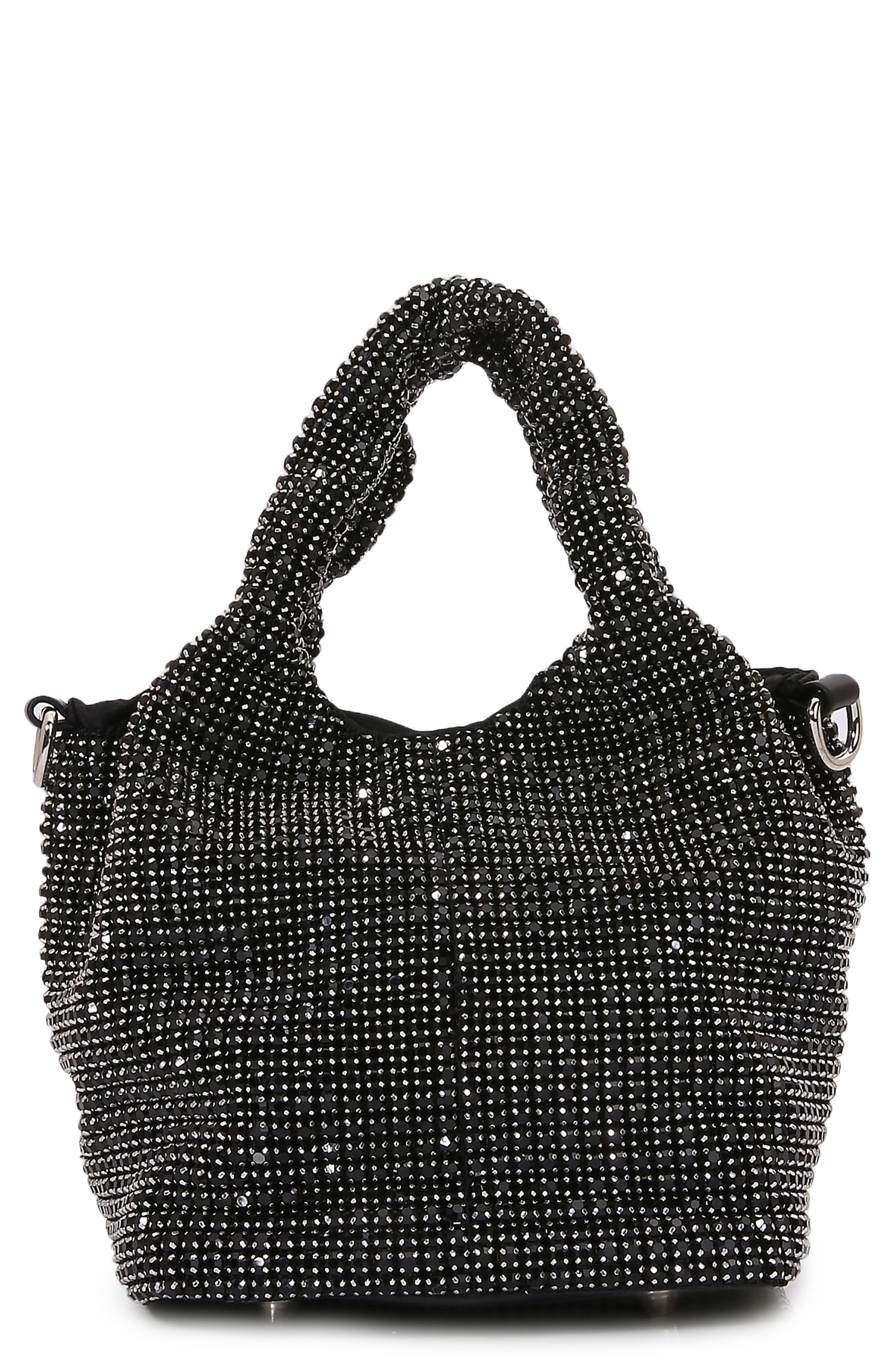 BERNESS Crystal Bucket Bag, Main, color, Black