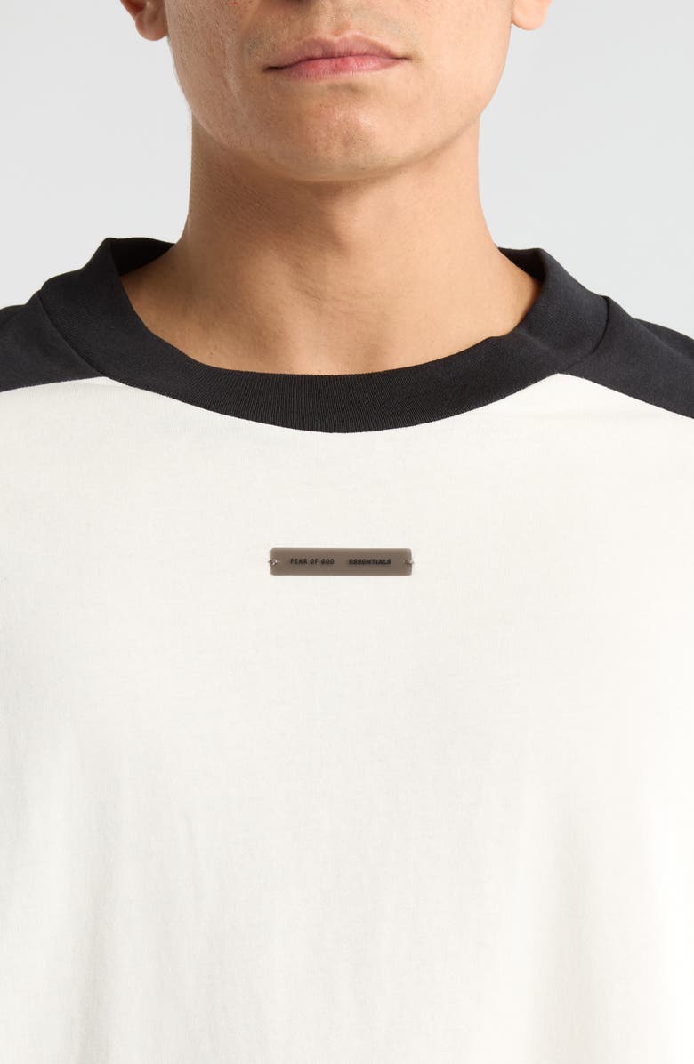 Fear of God Essentials Cotton Baseball T-Shirt, Alternate, color, Ivory Body / Black