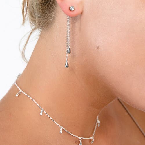 Lucy Quartermaine Removable Double Drop Earrings With White Topaz In Sterling Silver