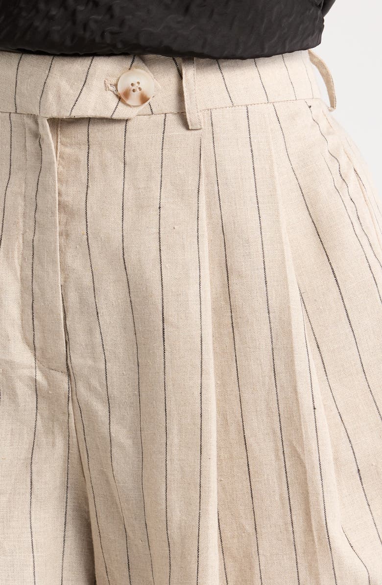 ASTR the Label Preston Pinstripe Linen Shorts, Alternate, color, 