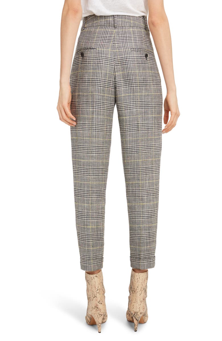Isabel Marant Linen & Silk Blend Pleated Pants, Alternate, color, 