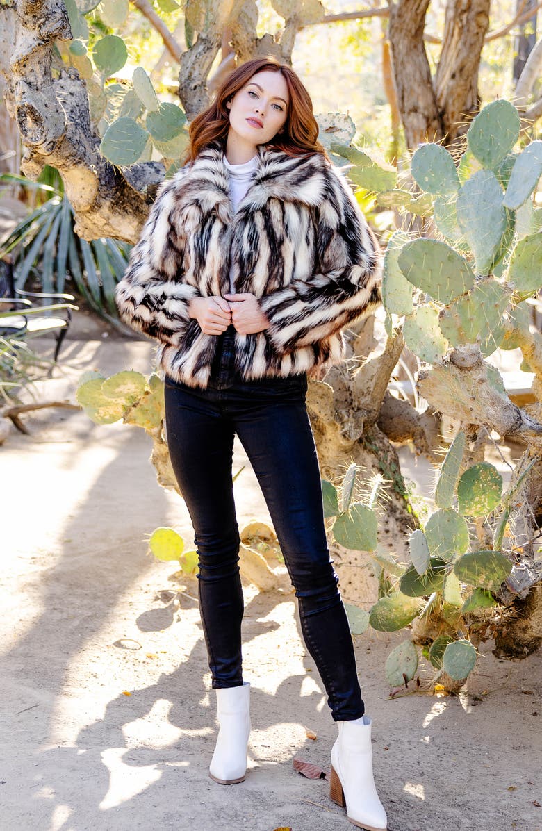 DONNA SALYERS FABULOUS FURS Desert Dream Faux Fur Jacket, Alternate, color,