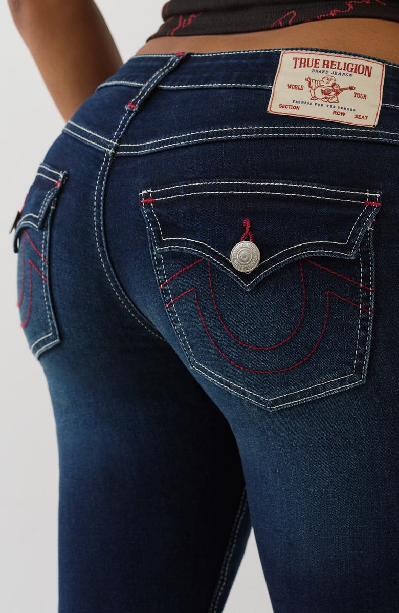 True Religion Joey Low Rise Flare Jeans, Alternate, color, Dark Mahogany Wood Wash