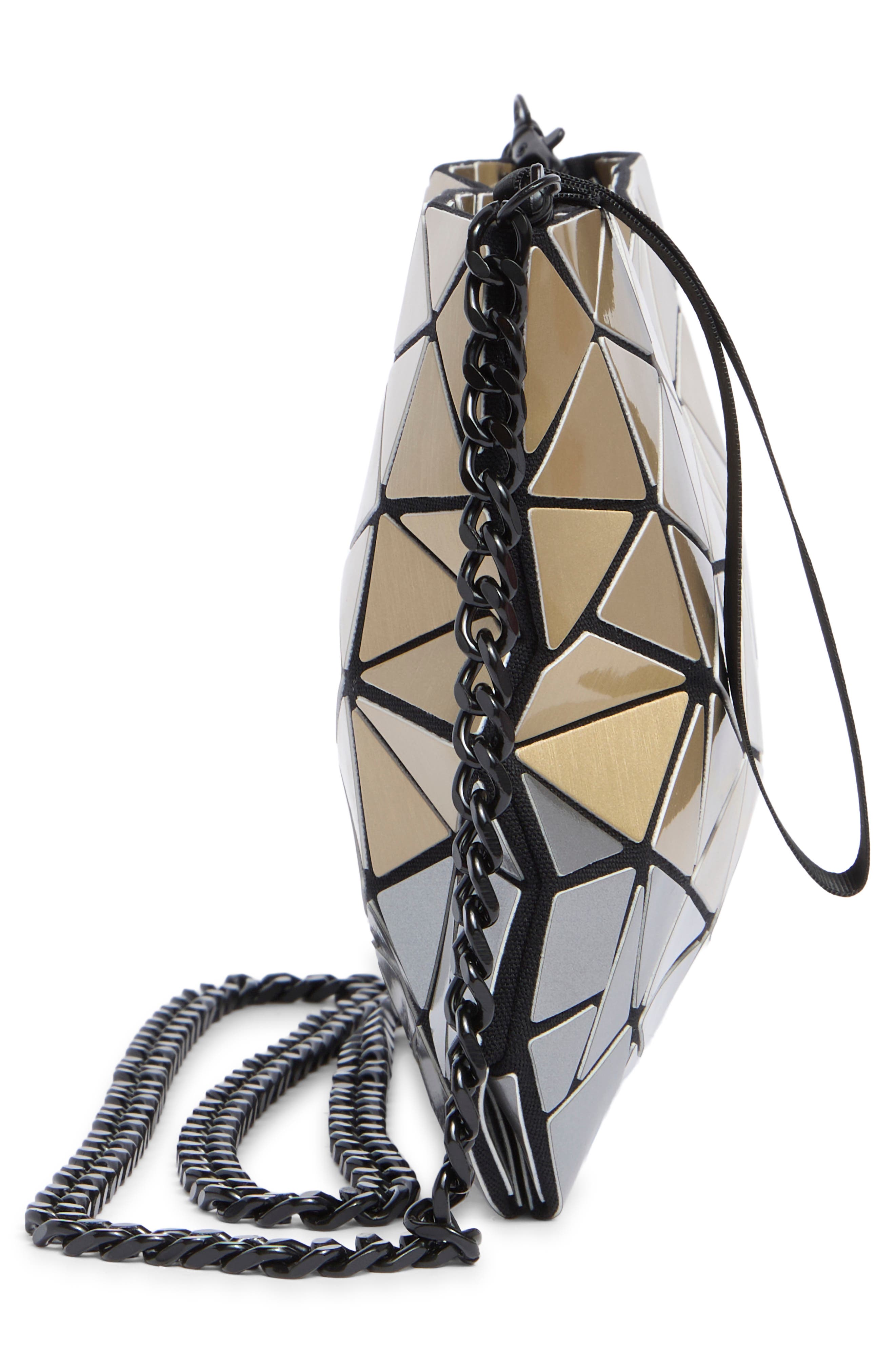 Two Tone Faux Leather Clutch, Alternate, color, S.GOLD/ S.SILVER