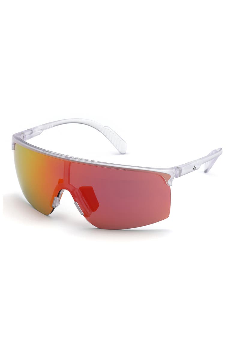 135mm Shield Sports Sunglasses, Main, color, CRYSTAL/ SMOKE MIRROR