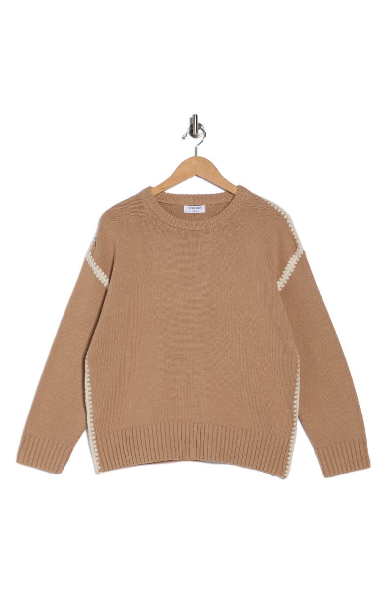 Blu Pepper Stitched Sweater, Alternate, color, Mocha