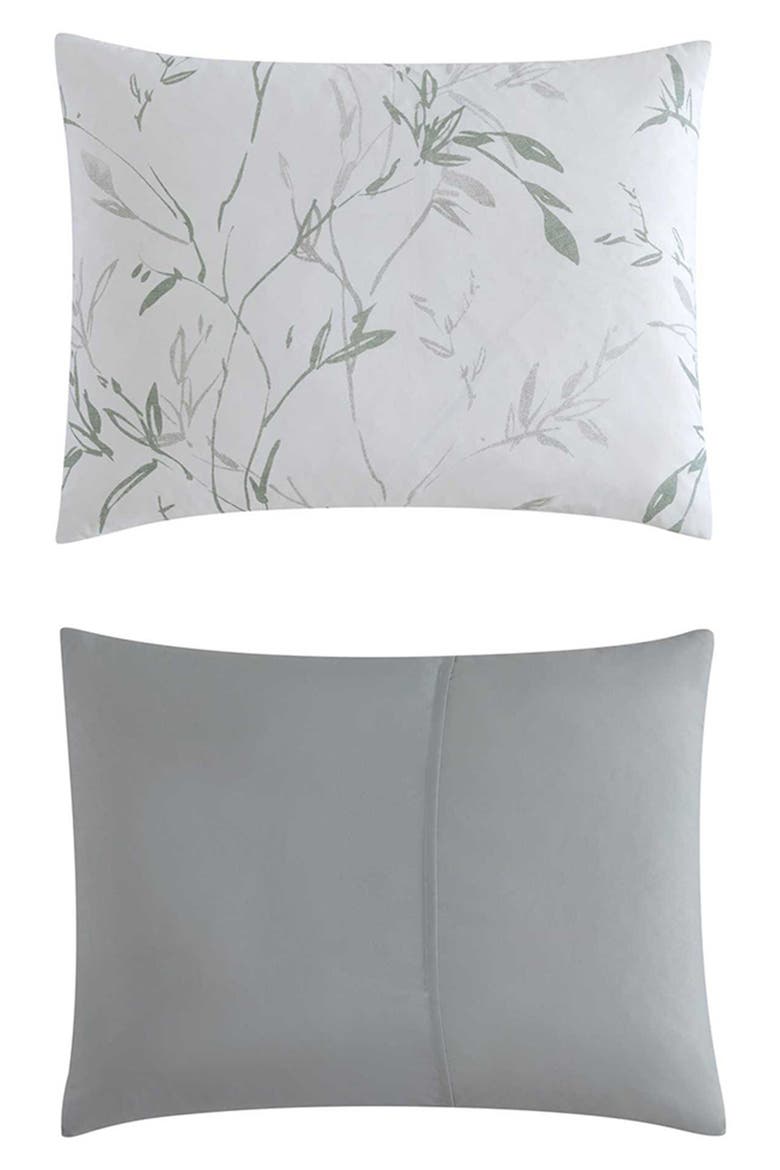 Ink Wash Vine Comforter & Throw Set, Alternate, color, GREEN