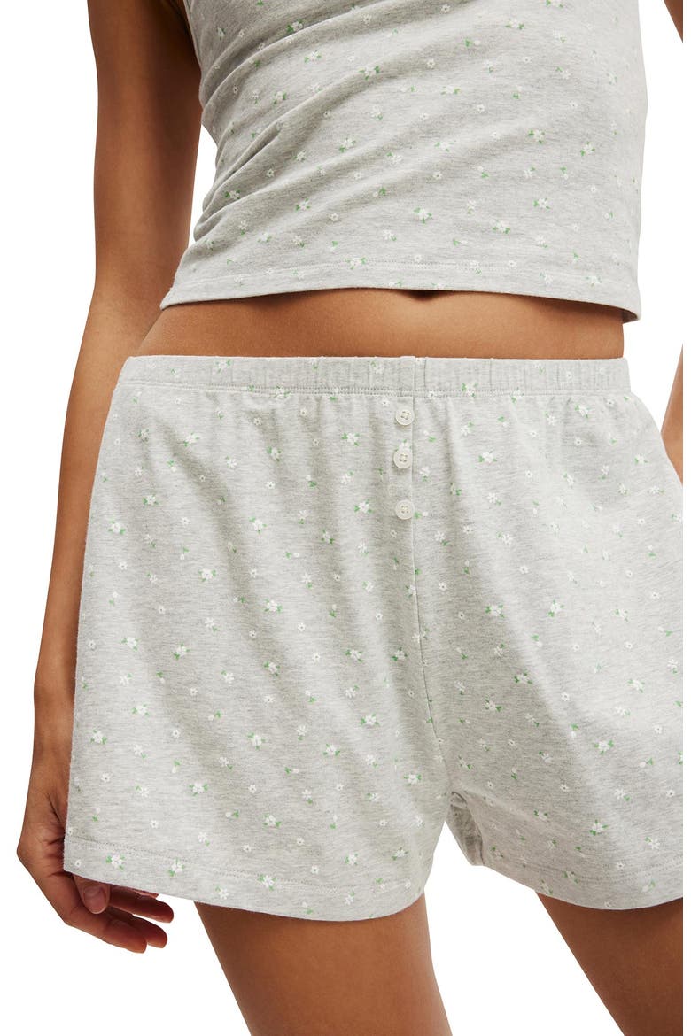 Women's Peached Jersey Short, Alternate, color, Grey Marle Alexis Ditsy