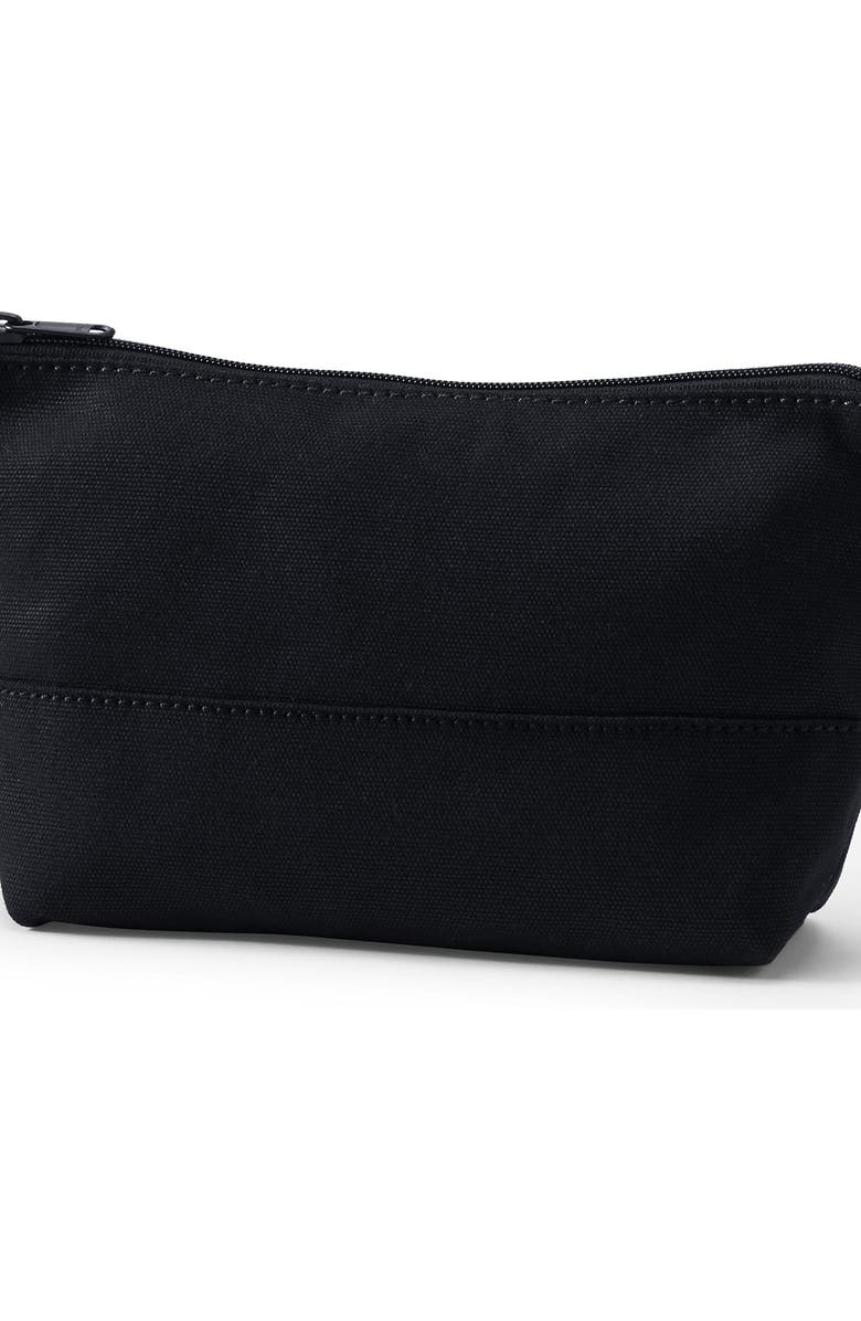 Lands' End Zipper Canvas Pouch, Main, color, Black/Black