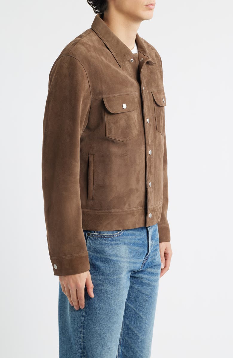 FRAME Suede Trucker Jacket, Alternate, color, Mocha