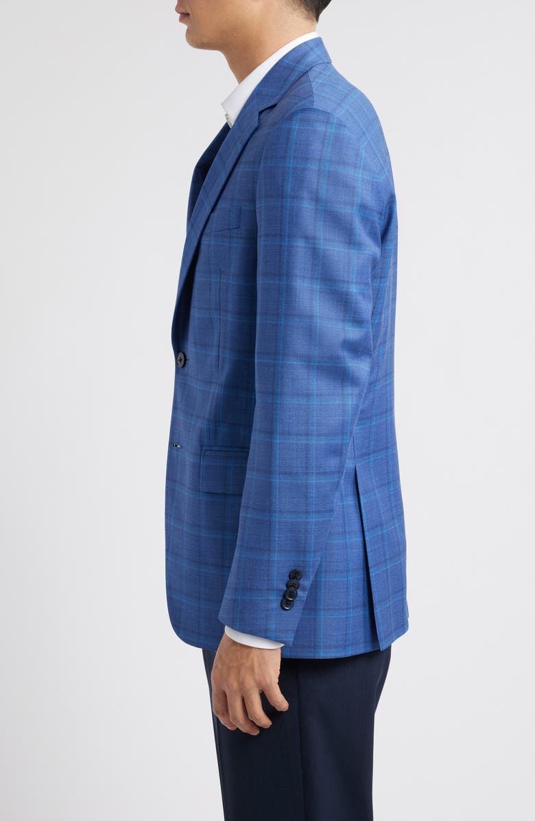 Peter Millar Flynn Classic Fit Plaid Wool Sport Coat, Alternate, color, Medium Blue