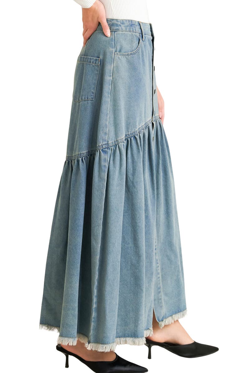 FREEMARKET Denim Maxi Skirt, Alternate, color, Medium Indigo