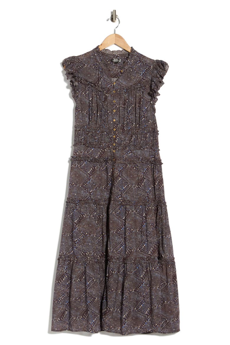 Kamala Printed Midi Dress, Alternate, color, NAVY MULTI