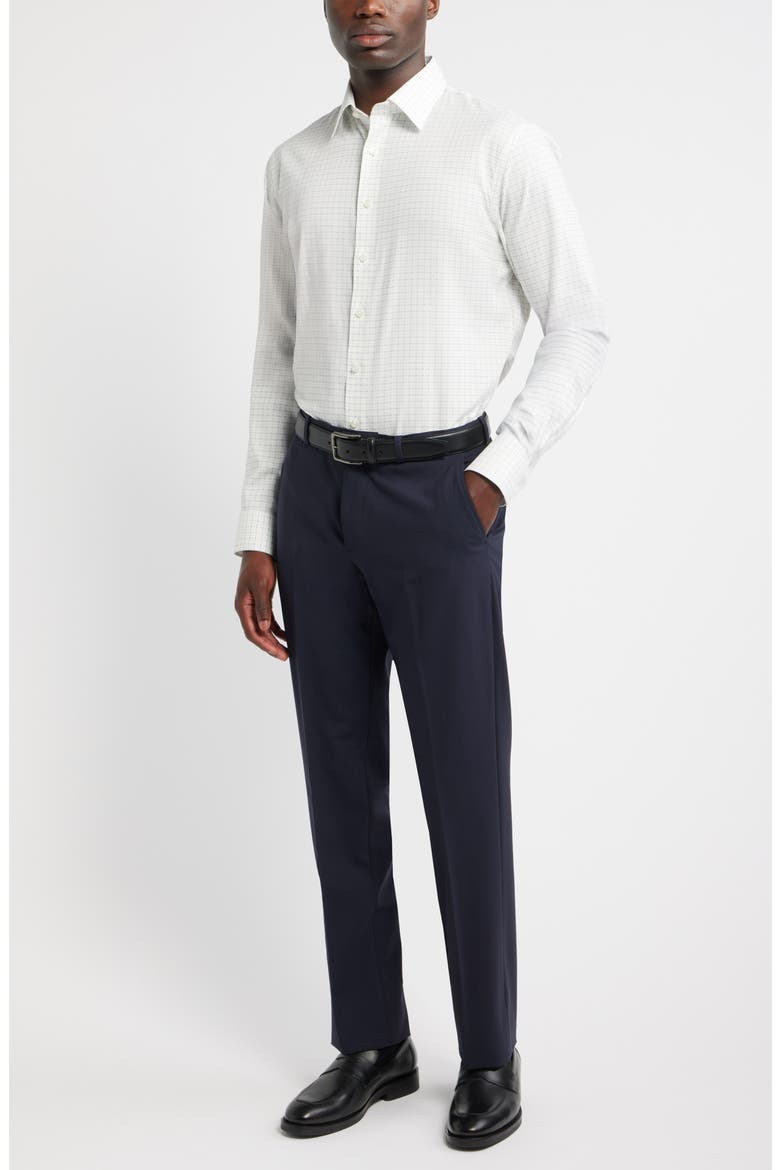 Trim Fit Neat Premium Performance Twill Dress Shirt, Alternate, color, WHITE ALESSIO GEO
