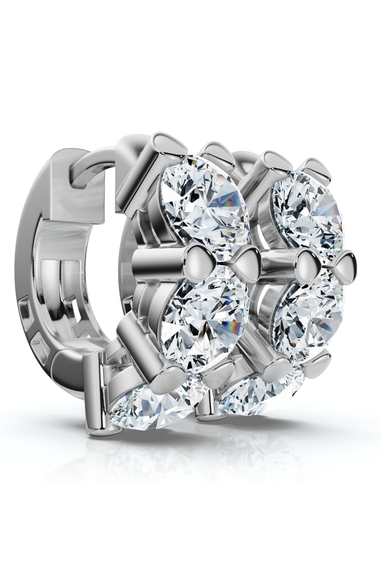 Bliss Diamond 3Ct Diamond Huggie Hoop Earrings 1/2" Tall Lab Grown Silver, Alternate, color, Silver