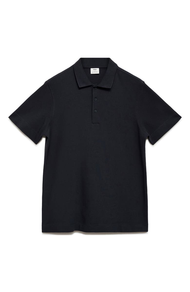 MANGO Fine Rib-Knit Polo, Alternate, color, Navy