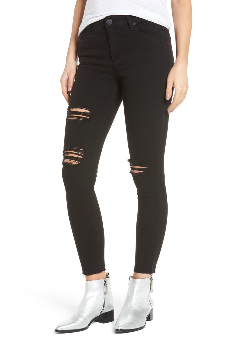 Ashley High Waist Ankle Skinny Jeans, Main, color, BLACK