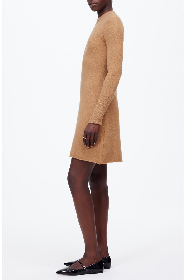 Long Sleeve Mini Sweater Dress, Alternate, color, HEATHER CARAMEL